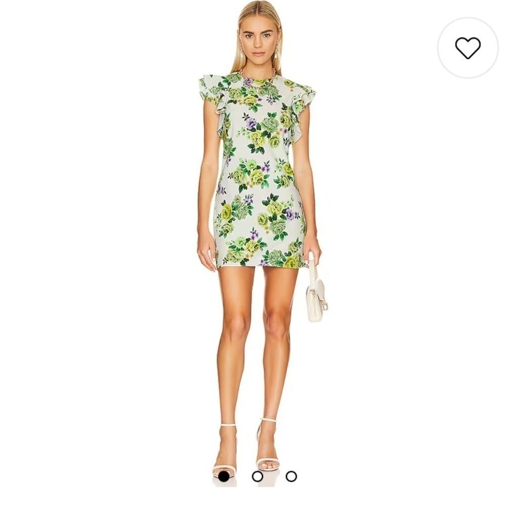 Amanda Uprichard Fiori dress in green floral “veranda” print. Size small